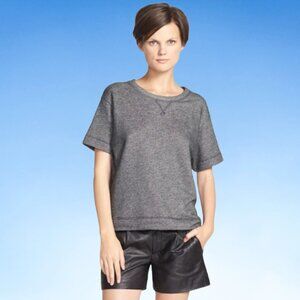 Vince Boxy Short Sleeve Cotton Sweatshirt, Sz XS